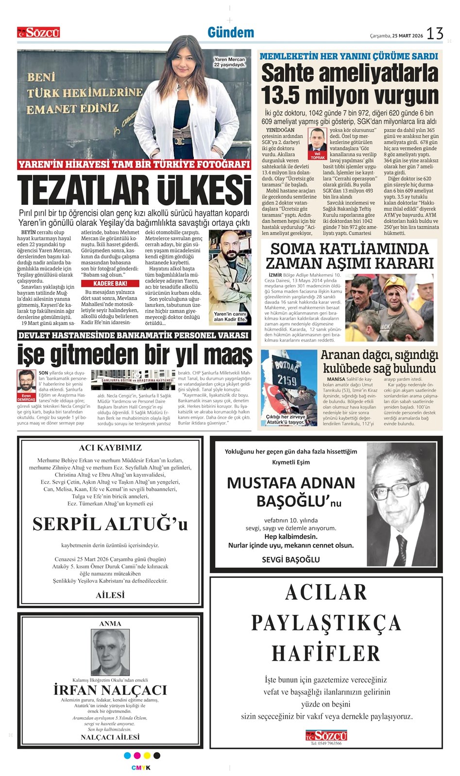 25 Mart 2026 Vefat İlanları