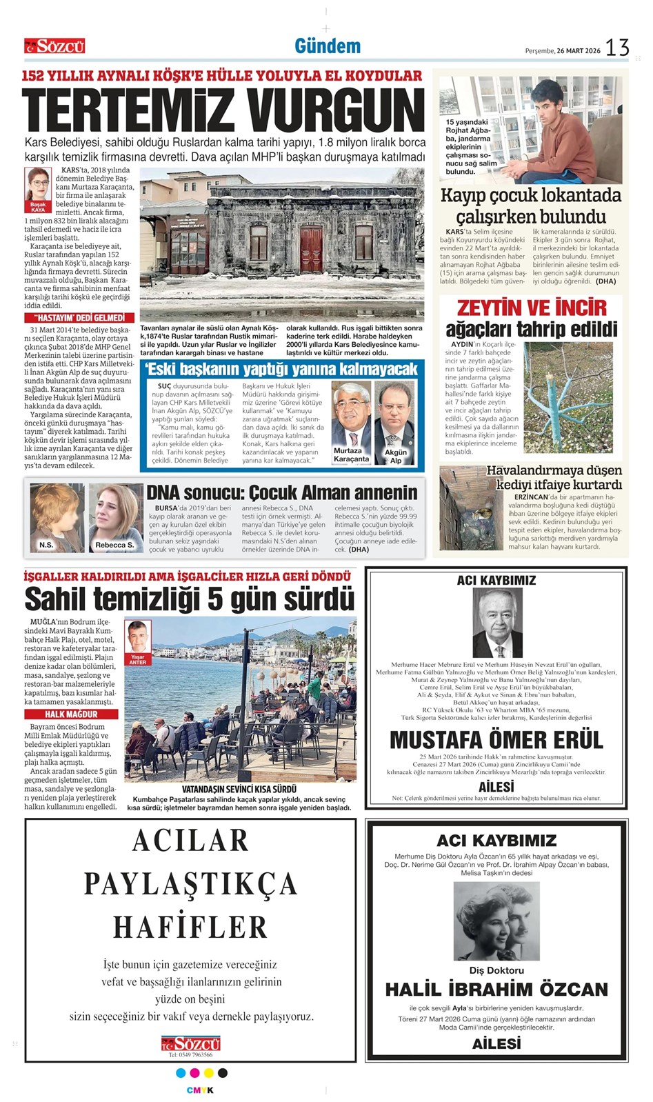 26 Mart 2026 Vefat İlanları