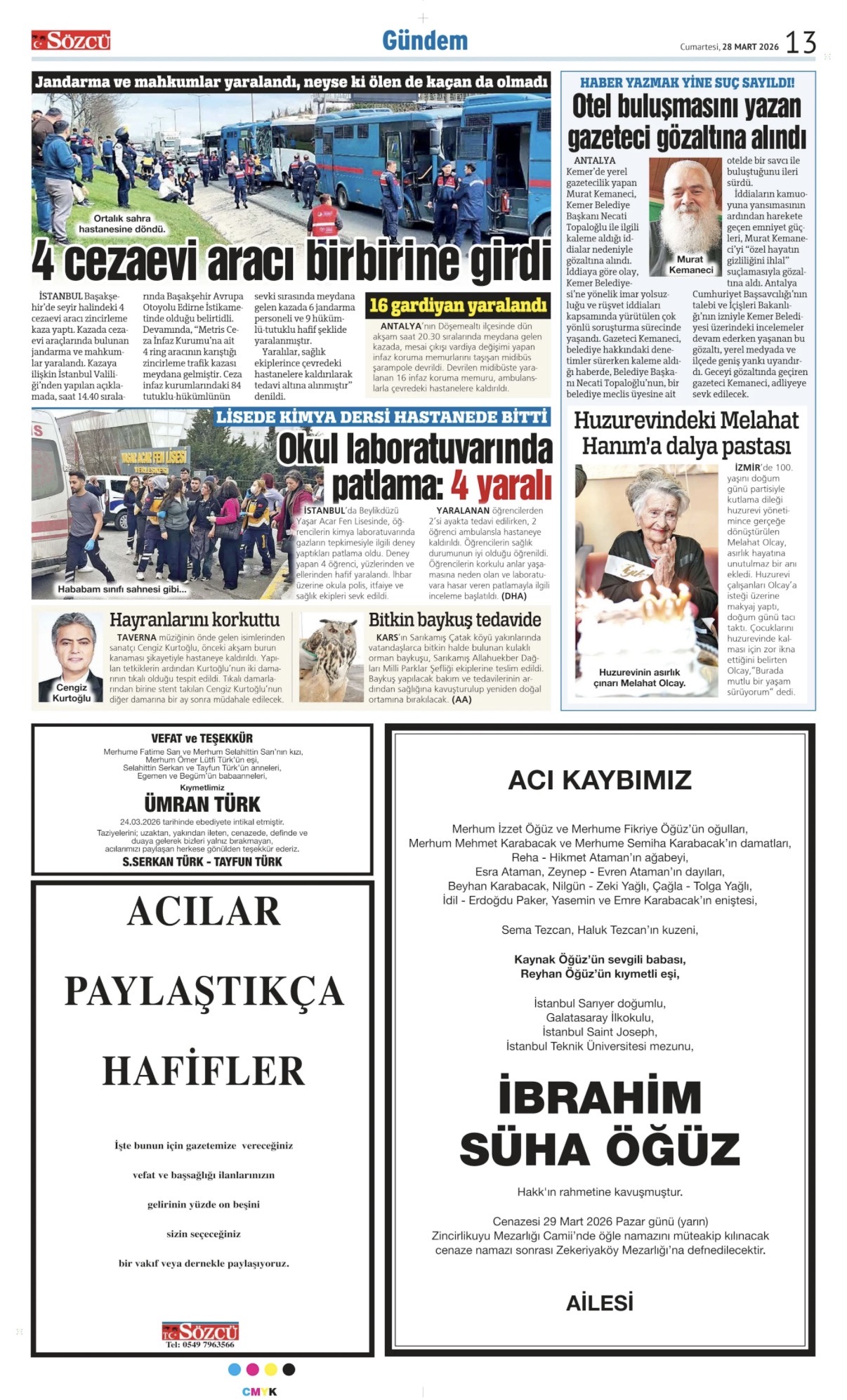 28 Mart 2026 Vefat İlanları