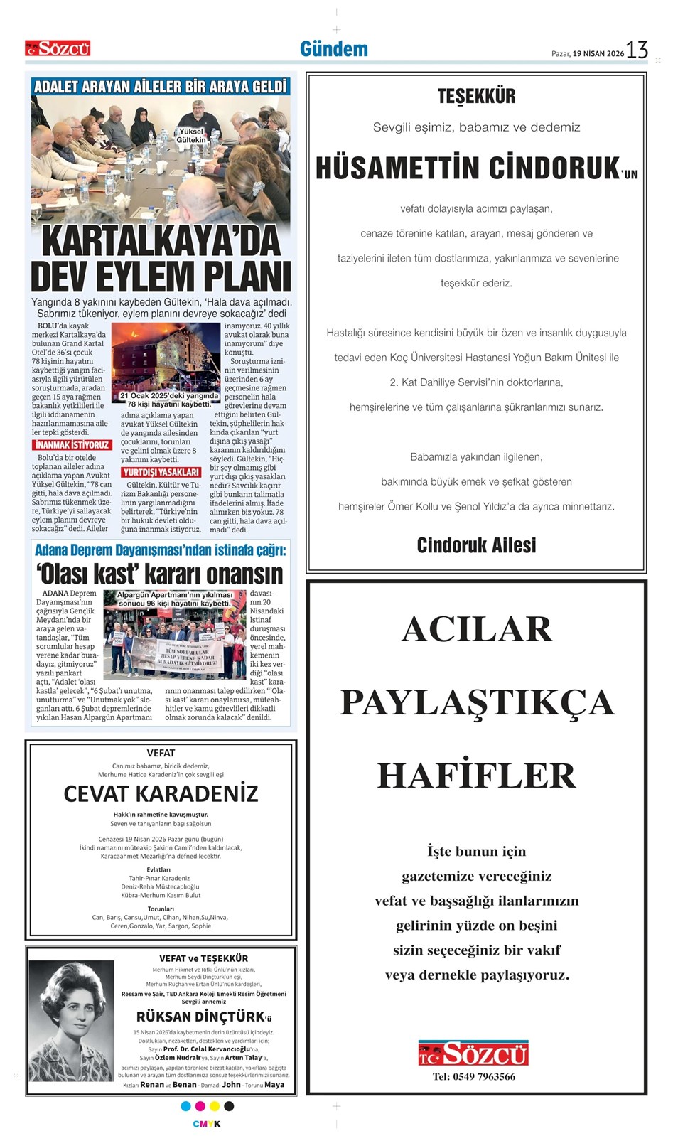 19 Nisan 2026 Vefat İlanları