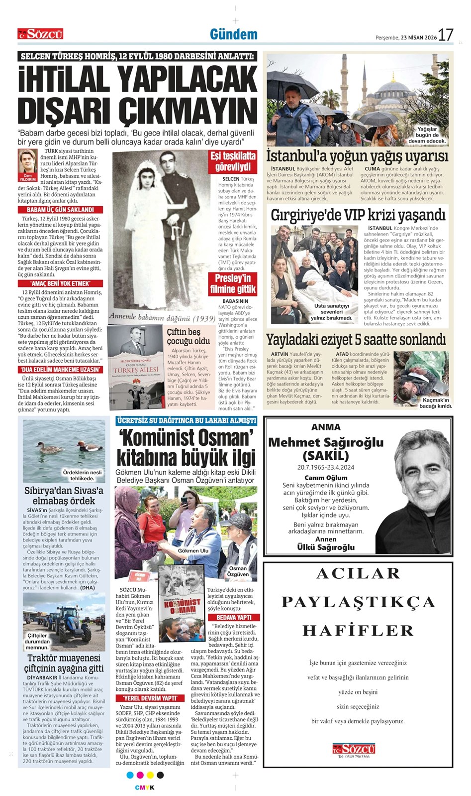 23 Nisan 2026 Vefat İlanları