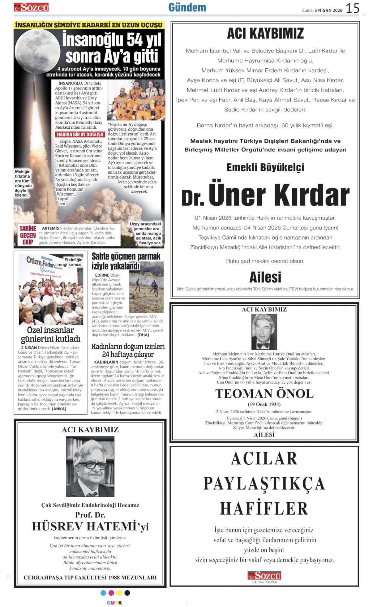 03 Nisan 2026 Vefat İlanları