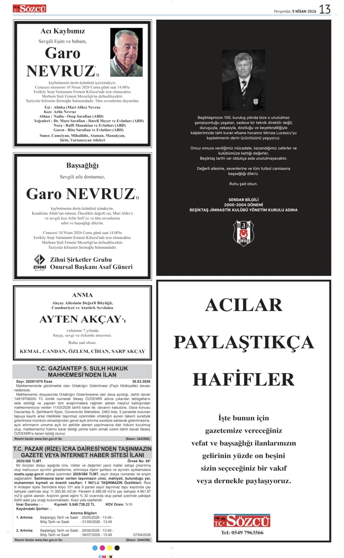 09 Nisan 2026 Vefat İlanları