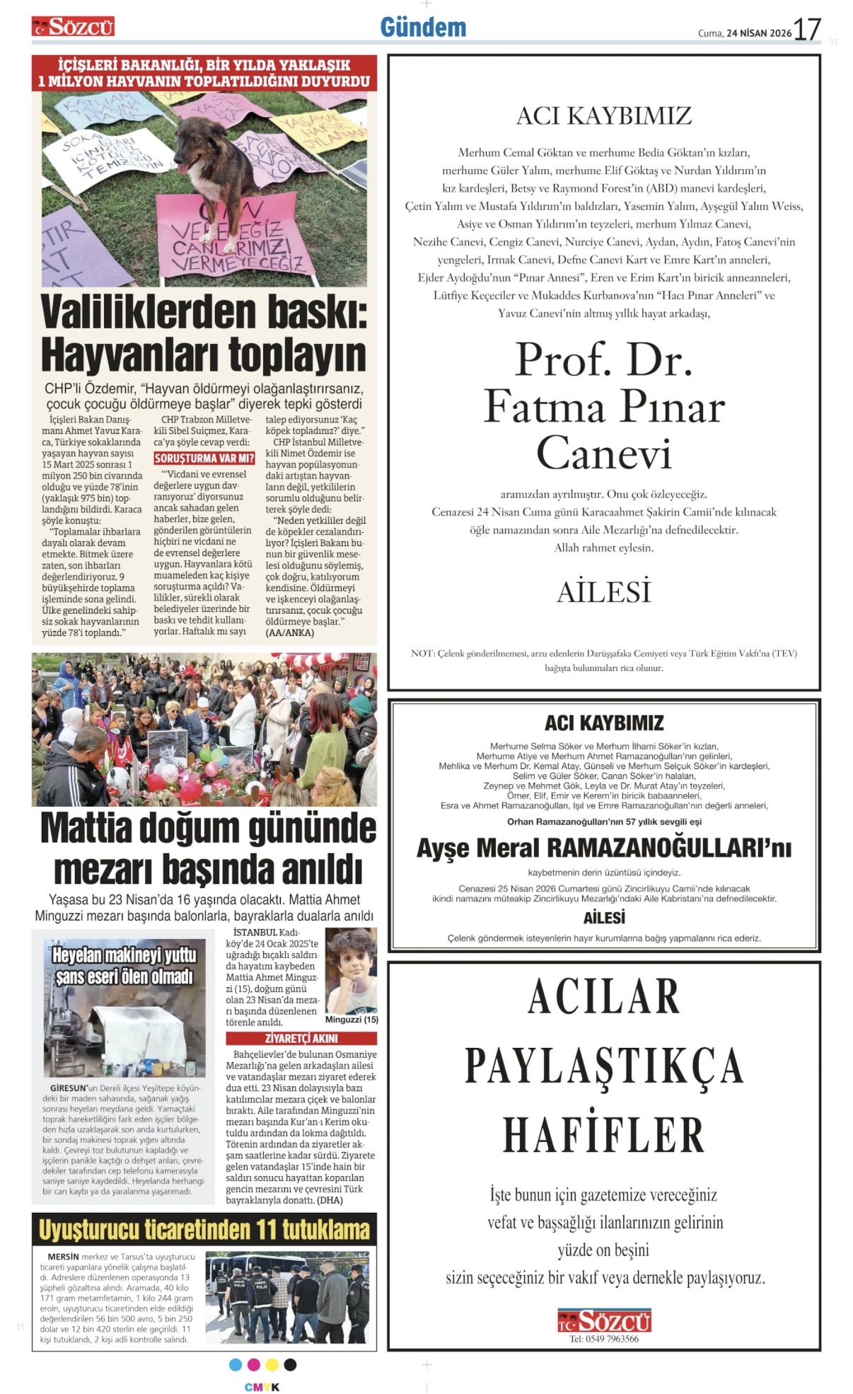 24 Nisan 2026 Vefat İlanları