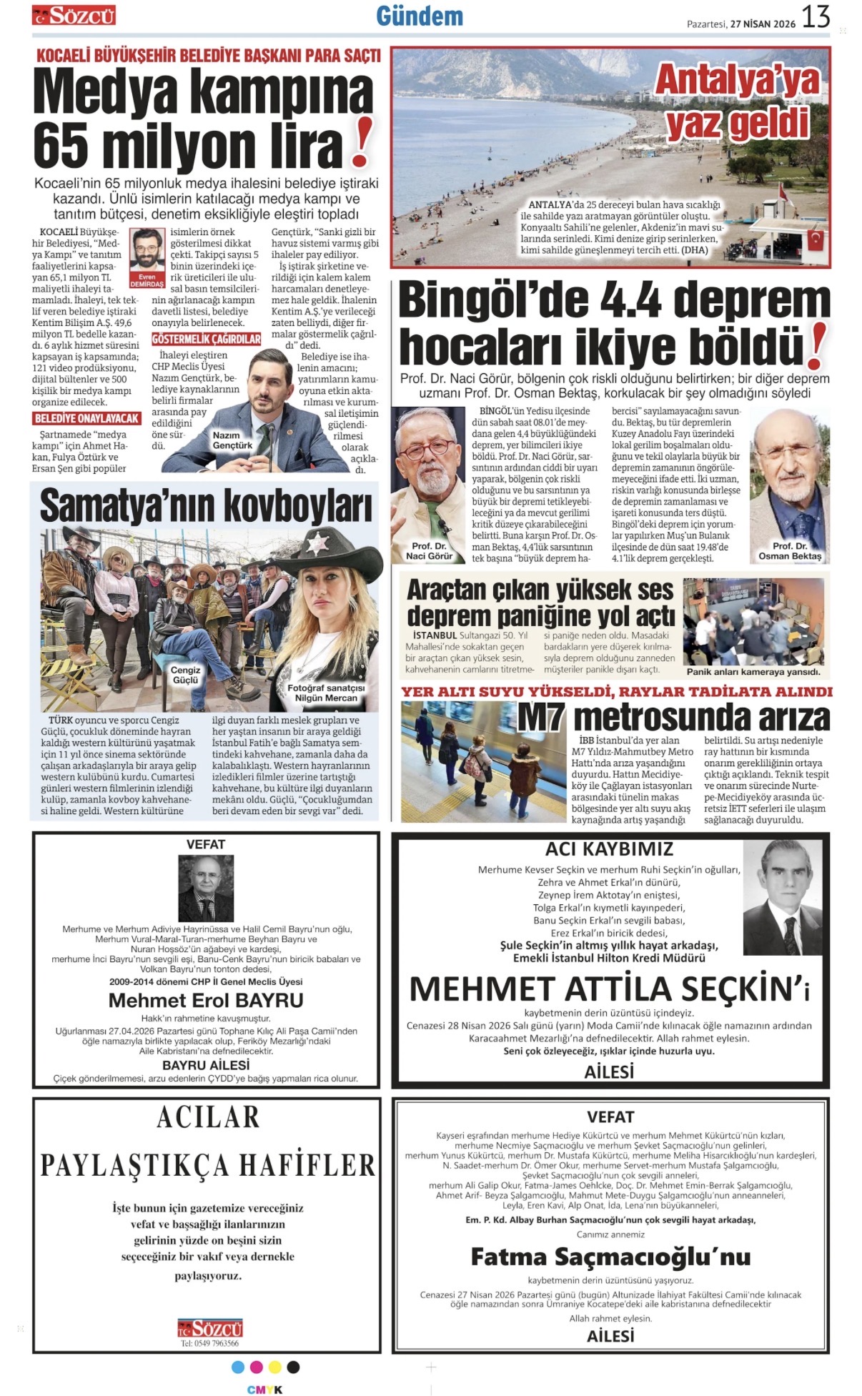 27 Nisan 2026 Vefat İlanları